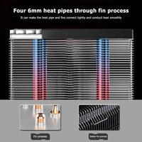4 Heatpipes RGB CPU Cooler Radiateur Silencieux PWM 4PIN Pour Intel LGA 1150 1151 1155 1200 1366 2011 X79 X99 AM3 AM4 Ventilador