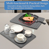 Tapis en pierre de séchage de vaisselle en silicone Plateau de comptoir de cuisine pliable avec fonction chauffante Nettoyage facile des taches