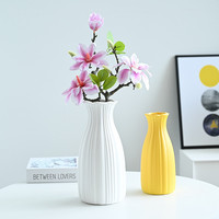 Vase décoratif moderne en céramique côtelée avec bord ondulé, coloré, pour table, maison, salon, bureau, décoration de mariage
