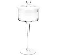 Vente en gros style européen 500ml piédestal en verre fête mariage bonbons Buffet pot verre gâteau dôme