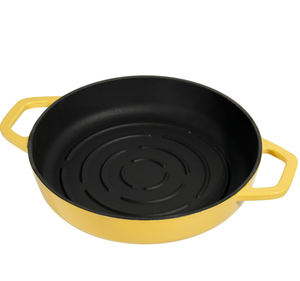 Four à pain <span class=keywords><strong>en</strong></span> <span class=keywords><strong>fonte</strong></span> avec couvercle cloche pour la cuisson Four hollandais émaillé <span class=keywords><strong>jaune</strong></span> avec couvercle dôme pour levain 2.6 qt - Product Image 3