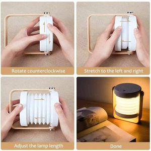 Lampe de bureau pliable à commande tactile, lanterne LED rechargeable, lumières nocturnes à intensité variable, lampe de chevet pour la lecture, USB, batterie ABS, Art Déco - Product Image 5