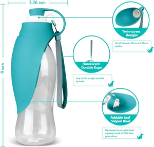 Botella de Agua Plegable Moderna y Ecológica de Plástico para Perros y Gatos de 27 oz, Ideal para Senderismo - Product Image 2