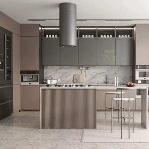 Gabinetes de Cocina y Isla de Madera Maciza Personalizados, Diseño Moderno, Características Multifuncionales, Resistentes al Agua, Ecológicos, Fáciles de Limpiar - Product Image 1