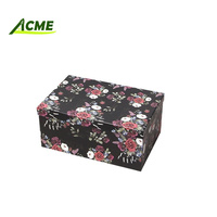 Boîtes cadeaux rigides en carton recyclé de luxe avec logo personnalisé et motif floral, fermeture magnétique, options de taille, finition mate/brillante, pour thé