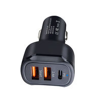 Adaptateur de chargeur de voiture 3 ports à charge rapide 20W 12W QC 3.0 PD USB-C 5V/2.4A avec prise allume-cigare pour appareil photo et écouteurs