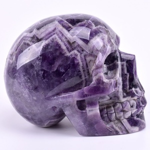 หัวกะโหลกคริสตัลอะเมทิสต์,ของตกแต่งบ้านงานฝีมือลึกลับ - Product Image 6