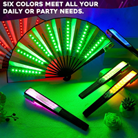 Éventail pliant holographique lumineux LED de 33 cm pour la danse en ligne et les soirées musicales – Meilleure vente