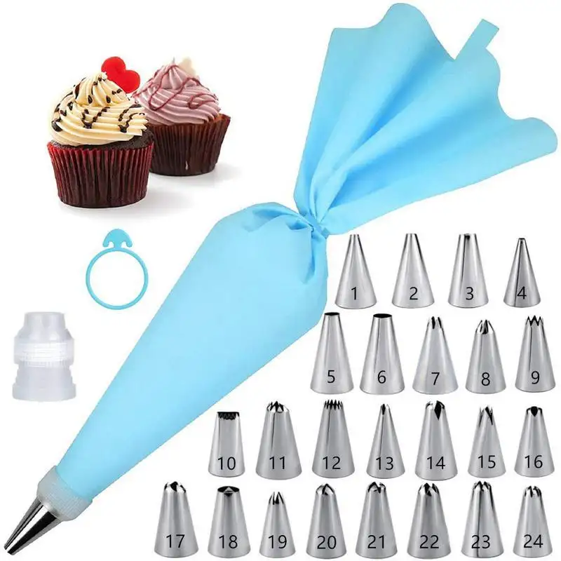 27 Pcs Factory Promotional Baking Utensils Stainless Steel Cake Tools Cake Decoration Mouth Amazon Hot Sale