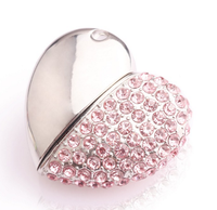 Clé USB élégante en forme de cœur 8 Go, ensemble cadeau clé USB dorée pour promotions d'entreprise