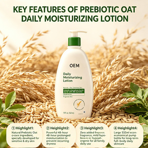 Lozione Idratante Senza Profumo Prebiotica all'Avena OEM 532ml, Riparazione Barriera 48 Ore per Pelle Secca, Sensibile e Normale, Cura Quotidiana del Corpo - Product Image 3