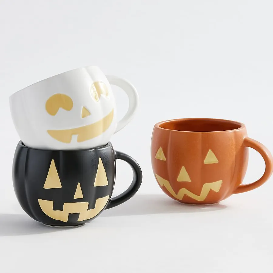 Taza de Halloween taza de café de cerámica de dibujos animados creativos Linda linterna taza de té para regalos de vacaciones