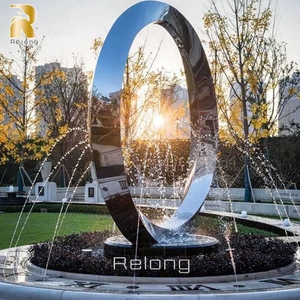 Fontana Circolare in Acciaio Inossidabile RELONG, Design Personalizzato, Arte Moderna in Vendita - Product Image 2