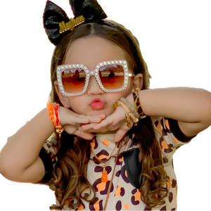 Sparkling Crystal Children Sunglasses Cute Rhinestone Diamond <b>Eyewear</b> Unisex Shades with UV400 for Beach/Travel/Party - Product Image 1