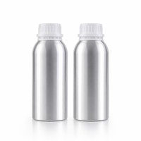 Bouteille en aluminium poli de 300 ml avec bouchon de sécurité blanc de 59 mm de diamètre pour l'emballage d'huiles essentielles et de parfums