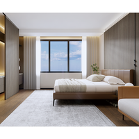 3 4 5 étoiles Ensemble complet de meubles de chambre d'hôtel et d'appartement modernes pour ensembles de chambre à coucher King