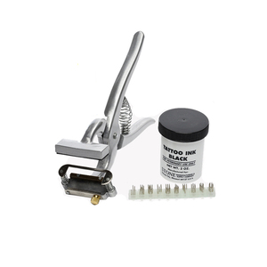 Pince à tatouer pour animaux, kit de tatouage pour oreilles de lapin, pince à épines pour oreilles, machine à tatouer pour chèvre, applicateur vétérinaire - Product Image 5