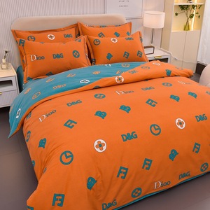 Electricity Four-Piece Bedding Set Cotton Reactive Printing Duvet Cover Pillowcases Sheet Set For Student Dormitories - Product Image 1