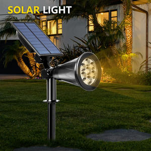 Spot solaire à <span class=keywords><strong>LED</strong></span> étanche pour l'extérieur Jardin Pelouse <span class=keywords><strong>Arbuste</strong></span> Arbre Cour Paysage Voie Appliques murales Panneau solaire Batterie PC - Product Image 4