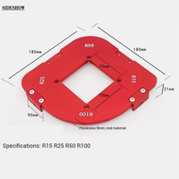 Gabarit de fraisage d'angle en aluminium pour le travail du bois, modèle de localisation d'angle arrondi multi-rayons