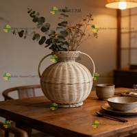 Panier à fleurs ovale rustique en rotin naturel, écologique, fait main, décoration d'intérieur pour plantes, taille M