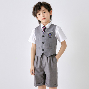 Màu xám vest và phong cách người anh thể thao mẫu giáo đồng phục mùa hè đồng phục cho Trường Tiểu Học Trung Học Cơ Sở - Product Image 5