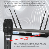 Ensemble de microphones dynamiques sans fil UHF professionnels True Diversity, avec suppression du bruit, en métal et plastique, pour karaoké et conférences