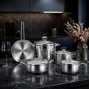 Set di Pentole in Acciaio Inox 201 <span class=keywords><strong>KORKMAZ</strong></span> Tipo U Turchia 1990, 9 Pezzi - Product Image 5