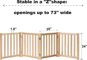 ประตูสุนัขสำหรับประตูบ้านสุนัขแบบอิสระไม้เนื้อแข็งปากกาประตูสำหรับสัตว์เลี้ยงที่มี4แผง - Product Image 4