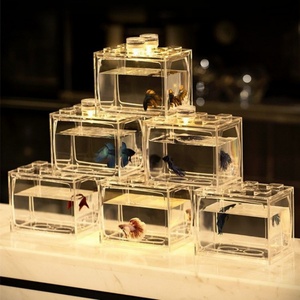 Aquarium en verre durable, mini, petit, exquis, écologique, pour l'aménagement paysager, pour une utilisation sur le bureau - Product Image 5