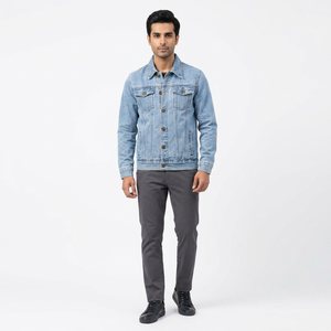 Wholesale <b>Custom</b> Design <b>Denim</b> <b>Jacket</b> Hip Hop Men Streetwear Slim Fit Jean <b>Jackets</b> Casual Coats - Product Image 1