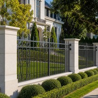 Clôture de jardin traditionnelle gothique en aluminium à pointe de lance, finition bronze antique, 6 barres verticales, ornementale classique