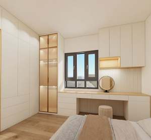 Modern Simple Design Cream Style Flat-Door Combination <b>Wardrobe</b> <b>Storage</b> Cabinet Skin-Feeling Door-to-<b>Top</b> for Bedroom Furniture - Product Image 3