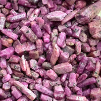 Penjualan Panas Batu Mentah Korundum Merah Myanmar Berkualitas Tinggi Batu Permata Ruby Alami untuk Hadiah