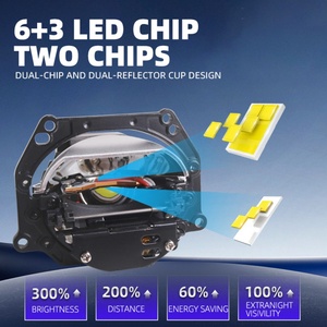 Sanvi S50 Lentille de projecteur Bi-LED 3,0 pouces avec DRL et clignotant intégrés 6+3 puces 5500K 60W/68W 12V pour rénovation de phares automobiles - Product Image 4