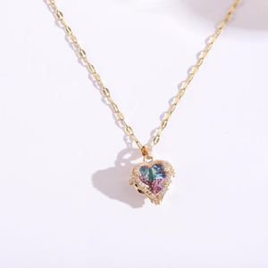 <span class=keywords><strong>Collana</strong></span> in Acciaio Inossidabile alla Moda - <span class=keywords><strong>Collana</strong></span> <span class=keywords><strong>Cuore</strong></span> <span class=keywords><strong>dell</strong></span>'<span class=keywords><strong>Oceano</strong></span> - Accessorio di Gioielleria di Lusso per Donne - Product Image 5