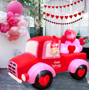 Gnomo Gonfiabile <span class=keywords><strong>di</strong></span> San Valentino con Pickup, Decorazione con Cuori Rosa e LED Luminosi per Atmosfera Festiva all'Aperto - Product Image 4