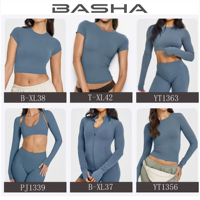 Ensemble de yoga 4 pièces grande taille pour femme, effet seconde peau, taille haute, comprenant un pantalon droit, une veste de sport ajustée, un débardeur et un short évasé effet push-up