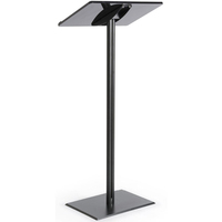 Podio de Acrílico Negro con Base Cuadrada de Aluminio, Atril de Plástico, Púlpito