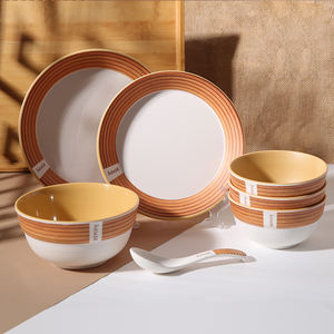 Juego de <span class=keywords><strong>vajilla</strong></span> de grano de madera reutilizable irrompible, platos de cena de <span class=keywords><strong>melamina</strong></span> para restaurante doméstico, características almacenadas - Product Image 1