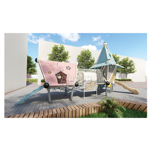 Attrezzature per Parchi Giochi all'Aperto Personalizzate, Struttura Multifunzionale per Bambini con Scivoli e Rete per Arrampicata, per Parchi e Scuole - Product Image 1