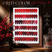 Hanyinails OEM 12ml Vernis Gel Rouge 36 Couleurs Soak-off UV LED Non Toxique Végan DIY Designer Écologique Fournisseur d'Usine