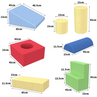 Ensemble de blocs d'escalade en velours côtelé contrastant arc-en-ciel, tunnel de glisse sensoriel pour tout-petits, jouet d'éveil en mousse pour l'éducation précoce en intérieur