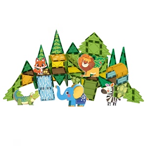 Blocs de <span class=keywords><strong>construction</strong></span> magnétiques sur le thème de la nature et des animaux du zoo 2026, 30/50/70 pièces, cadeau éducatif pour enfants, <span class=keywords><strong>jouet</strong></span> en plastique robuste pour garçons et filles - Product Image 2