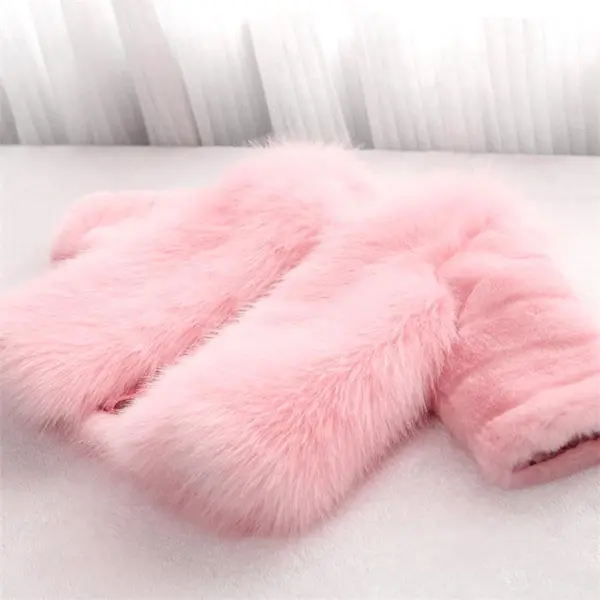 Children's clothing international kids wear brands fake fur winter overcoat kids winter coat