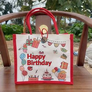 Bolsa de Regalo de Cuero Genuino para Cumpleaños, Bodas, Inauguraciones de Casa, Bebés, Primer Mes, Bolsa de Mano Multiusos - Product Image 6