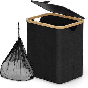 Cesto de Ropa Plegable Independiente con Asas de Bambú, Cesto de Lavandería Grande con Tapa para Guardar Ropa y Juguetes en el Dormitorio - Product Image 1