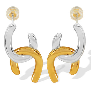ต่างหูทองแดงทรงเรขาคณิต EH330 เครื่องประดับแฟชั่นดีไซน์เรียบง่าย - Product Image 5