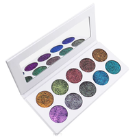 Palette de fards à paupières scintillants personnalisée de 18 teintes, avec des reflets chatoyants et brillants hautement pigmentés, longue tenue, pour des looks de maquillage glamour pour les soirées