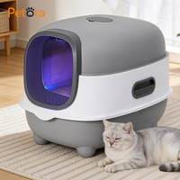 Litière automatique pour chat Petora avec désodorisation UV, grande litière fermée pour animaux de compagnie, toilette pour chat, maison pour chat pour usage intérieur
